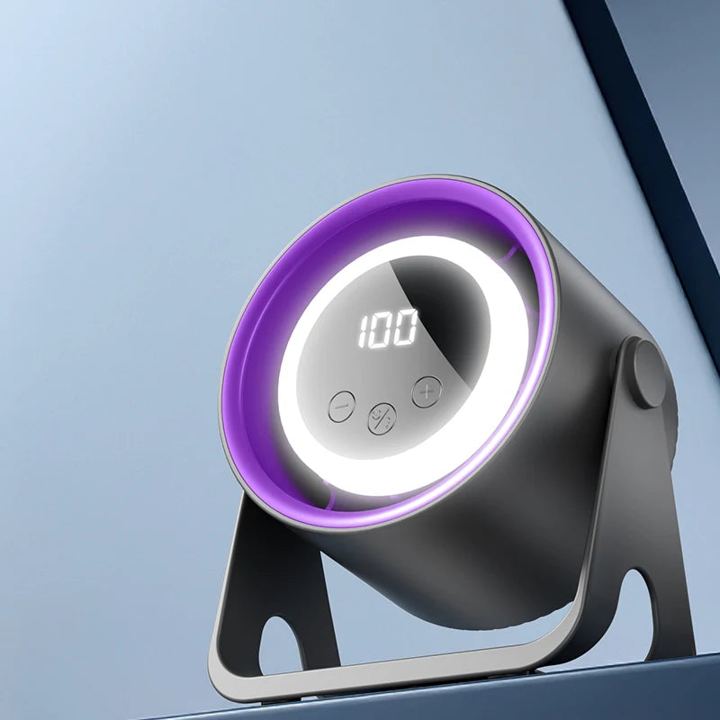 Petit ventilateur polyvalent USB de bureau/suspension, petit ventilateur portable LCD avec écran LCD, niveau de puissance